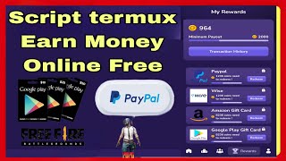 Script termux Earning App paypal scriptautofaucet scripttermux [upl. by Atterrol]