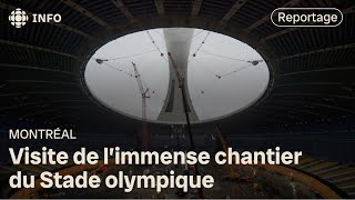 Le toit du Stade olympique de Montréal complètement démantelé [upl. by Eintrok]