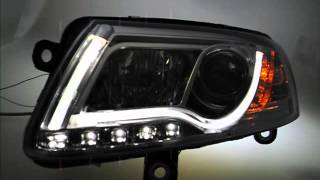 SWLtube Scheinwerfer Audi A6 4F LED Lighttube Standlicht chrome SWTuning [upl. by Kitrak]