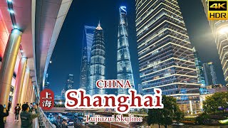 4K CHINA Shanghai Nights Discover the Enchanting Lujiazui Skyline [upl. by Ardnayek]