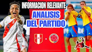 Información relevante del Colombia vs Peru femenino  Análisis  historial y rachas de los equipos [upl. by Clift]