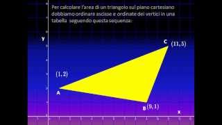 COME TROVARE AREA TRIANGOLO sul piano cartesiano [upl. by Eirrot]