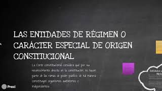 Las entidades de régimen o carácter especial de régimen especial de origen constitucional [upl. by Kammerer343]