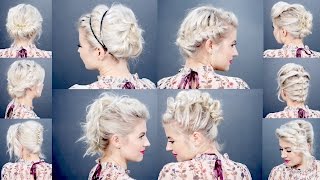 10 EASY UPDO Tutorials FOR SHORT HAIR  Milabu [upl. by Lebar]