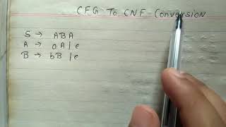 CFG to CNF Conversion [upl. by Handel]