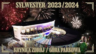 Sylwester 20232024 w Krynicy  Zdrój na górze Parkowej  4K [upl. by Nylarac]