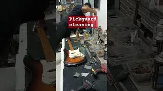 Pickguard cleaning stratocaster Nonuz Guitar Luthier Repair Kuala Lumpur Malaysia [upl. by Amak]