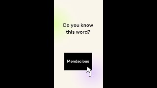 Mendacious Definition  Improve Your Vocabulary [upl. by Kelcy730]