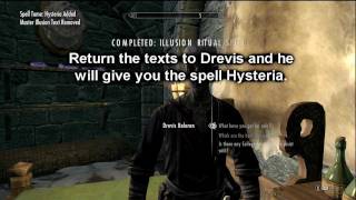 Skyrim Illusion Ritual Spell Guide  Master Spells and Hidden Text Locations [upl. by Adnorhs838]