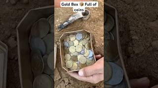 We found a gold box 📦 full of coins during excavation goldbox coins excavation metaldetecting [upl. by Eissehc]