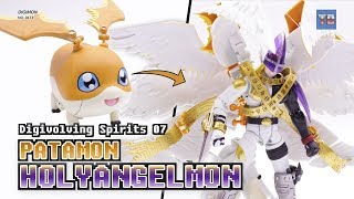 DIGIMON SPIRITS 07 PATAMON  HOLYANGEMON Digivolving Adventure toy figure Video Review [upl. by Raclima32]