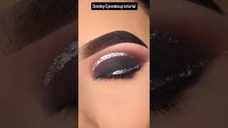 How to do smokey eyes with glitter liner😎😎😎YouTube viralaudiencetrending [upl. by Otrebire433]