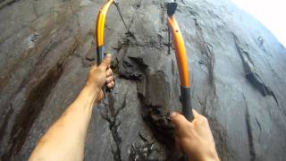 Ibex m8 Dry Tooling route in North Wales slate quarry Dinorwig GoPro [upl. by Adnuahs725]