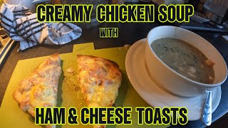 CREAMY CHICKEN SOUP AND CHEESEampHAM TOASTY [upl. by Peace]