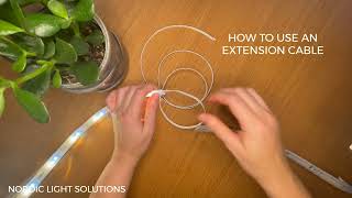 Philips hue lightstrip  How to use extension cable [upl. by Nylle]