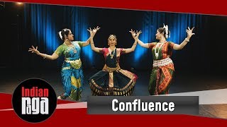 Confluence of 3 Indian classical dance styles  Bharatanatyam Kuchipudi and Odissi [upl. by Anaigroeg]