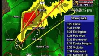 NEWS 25 Madisonville Kentucky Tornado Coverage  November 15 2005 [upl. by Kobi]