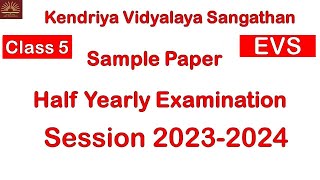 Half Yearly Exam Question Paper  Class5 EVS 2023 CBSE  NCERT [upl. by Yerkovich]