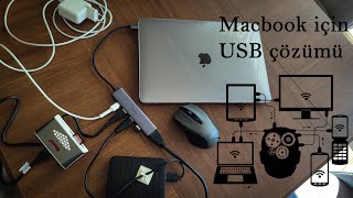 Macbook bilgisayar için usb çoklayıcı adaptör [upl. by Gorton]