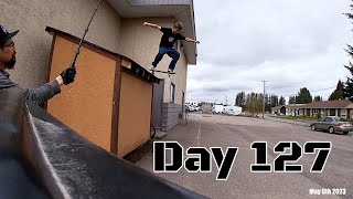 Day 127 of 1000 Days of Skateboarding Everyday  Smithers BC  Skatepark [upl. by Whitby536]