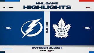 NHL Highlights  Lightning vs Maple Leafs  October 21 2024 [upl. by Britte655]