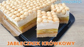 Krówka z jabłkami i przepysznym kremem 👌 pyszne jabłkowe ciasto na każdą porę roku 👍 jabłecznik 🍎🍏 [upl. by Armand879]