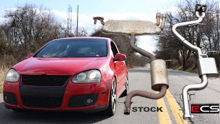 MKV GTI ECS 3quot Catback Exhaust  Install Revs amp Fly Bys [upl. by Kant]