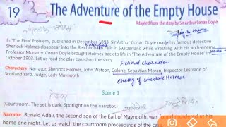 the adventure of the empty house class 8th english the magic carpet full chapter 19 explanation [upl. by Enomes999]