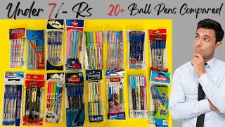 Under 7 Rs Ball Pens Detailed Review  20 Compared [upl. by Hola]