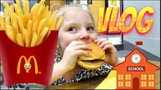 LUNCH at KAIAS SCHOOL MCDONALDS and RANDOM SKIT TOYTASTIC family VLOG [upl. by Thormora]