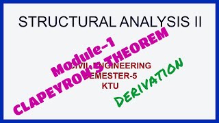 STRUCTURAL ANALYSIS IIDerivation of CLAPEYRONS THEOREM ThreeMomentEquationModule1LEC02Part1 [upl. by Ehcnalb]