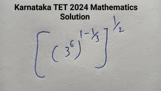 quotKarnataka TET 2024 Mathematics Question Solutionquot [upl. by Jacobina]