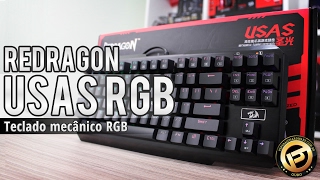 Redragon USAS K553 RGB – Teclado mecânico com iluminação RGB e bom custobenefício em seu segmento [upl. by Romeon234]