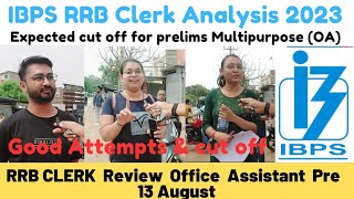 IBPS RRB Clerk Prelims Exam Analysis 2023 RRB CLERK EXAM REVIEW 2023  IBPS RRB Clerk exam analysis [upl. by Aynwat]