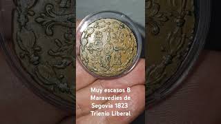 8MARAVEDIESFERNANDOVIISEGOVIA1823TRIENIOLIBERALRARAESCASA [upl. by Manning]