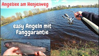 Forellenangeln mit Pose Spoon Libra Lure Angelsee Henjesweg Berkley Powerbait am großen See Trout [upl. by Azaria]