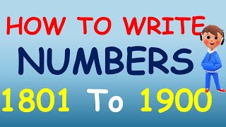 1801 To 1900 Numbers Write 1801 To 1900 Numbers Pronounce 1801 To 1900 Numbers Numbers 1801 To 1900 [upl. by Shlomo]