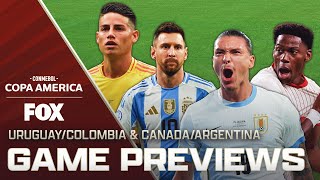 Copa América Argentina vs Canada amp Uruguay vs Colombia previews [upl. by Lednyc28]