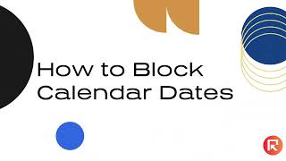 How to Block Dates on Calendar  Reservety Rental amp Booking Software [upl. by Arramat]