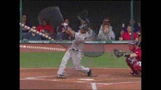 Aaron Hicks Home Run Swing Slow amp Strobe Motion 201914 [upl. by Yrekaz540]