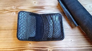 Make a leather card holderSimple leather card holder free pattern [upl. by Bailar698]