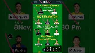 INDIA vs SOUTH AFRICA DREAM11 PREDICTION  1st T20 MATCH [upl. by Spence]