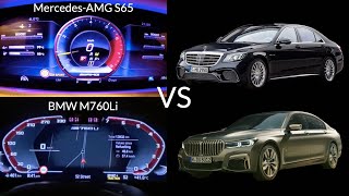 MercedesAMG S65 vs BMW M760Li Acceleration Battle [upl. by Zinn329]