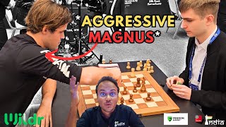 What an attacking game by Magnus Carlsen  Carlsen vs Sarana  World Blitz 2023 [upl. by Dripps268]