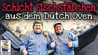 Fischstäbchen Schicht Auflauf  Endlich mal ein anderes Karfreitag Fisch Essen aus dem Dutch Oven [upl. by Brant]