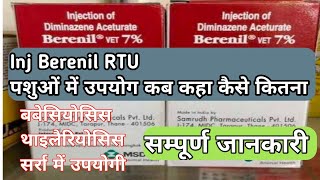 Berenil RTU vet injection  Diminazine Aceturate injection [upl. by Monsour650]