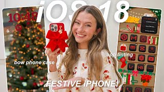 HOW TO CUSTOMIZE YOUR PHONE FOR CHRISTMAS iphone 16 festive customization with iOS 18 [upl. by Nakhsa]