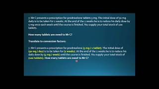 Ep 97 PreReg Practice Question 7 Dosage Calculations Pharmacology [upl. by Vin]