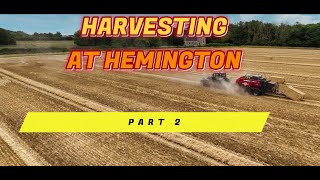 Harvesting at Hemington making bales amp pea harvesting Part 2 [upl. by Yrrem113]