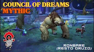 COUNCIL OF DREAMS MYTHIC Amirdrassil Raid102  H Resto Druid POV Top Heal Gameplaywith wclogs [upl. by Orthman]